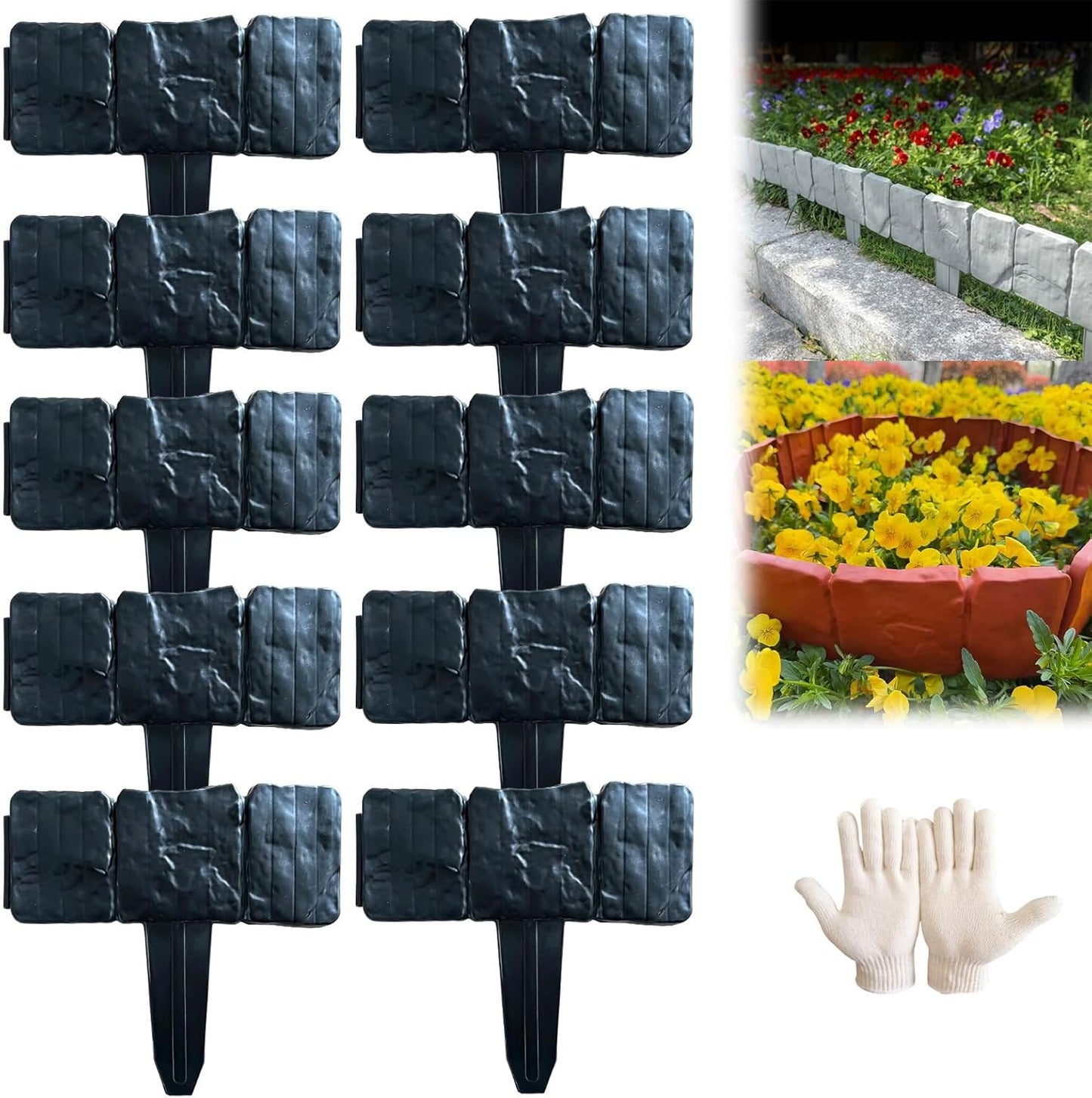 🔥LIMITED TIME 60% OFF! 🏡Imitation Stone Garden Fence - DIY Garden Edging Border🌿✨