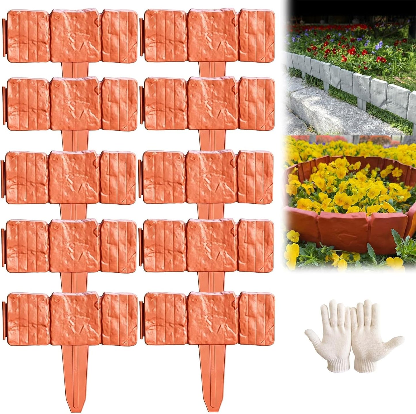 🔥LIMITED TIME 60% OFF! 🏡Imitation Stone Garden Fence - DIY Garden Edging Border🌿✨