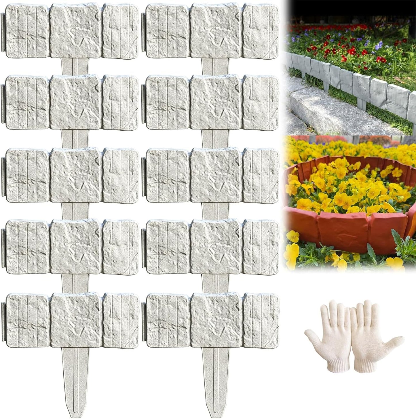 🔥LIMITED TIME 60% OFF! 🏡Imitation Stone Garden Fence - DIY Garden Edging Border🌿✨